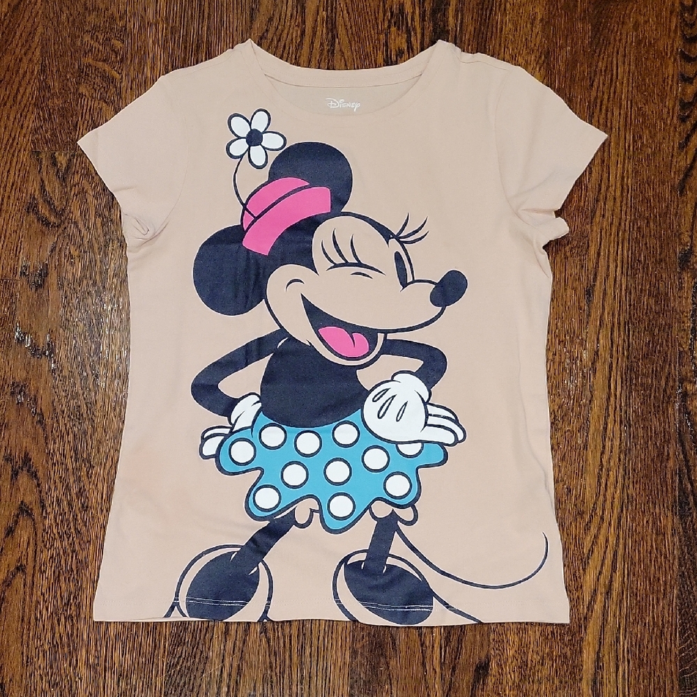 Disney Minnie Mouse Kids Blush Pink Tee - Amazon Essentials Girls Size L 10
